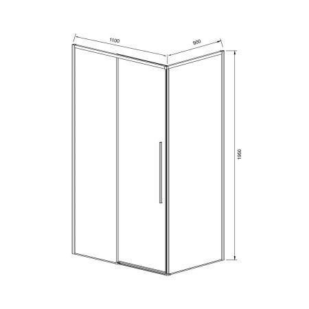 Душевой уголок Vincea Slim-N VSR-4SN9011CLG 110х90 стекло прозрачное профиль золото без поддона