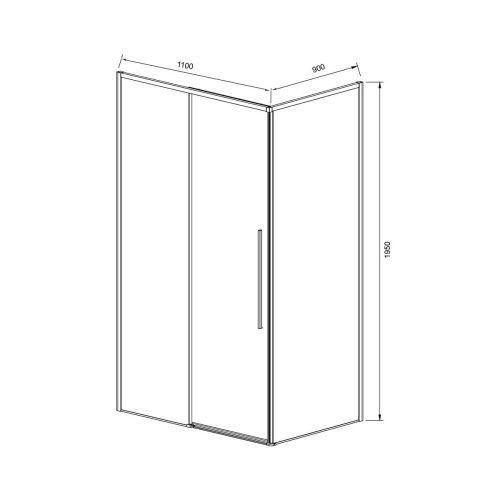 Душевой уголок Vincea Slim-N VSR-4SN9011CGB 110х90 стекло тонированное профиль черный без поддона - фото 5