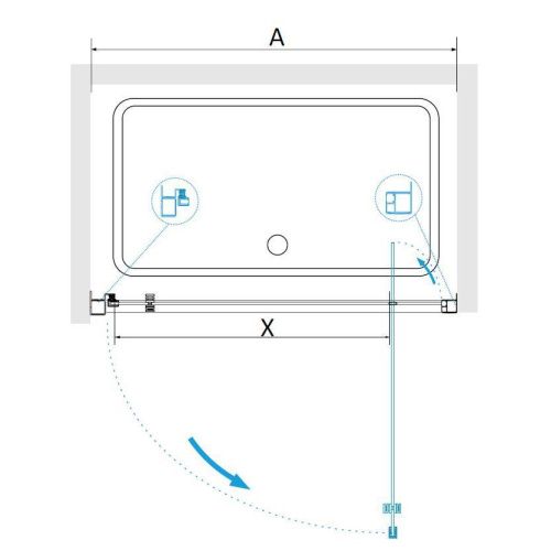 Душевая дверь RGW Passage 410810508-11 80х185 стекло прозрачное профиль хром - фото 2