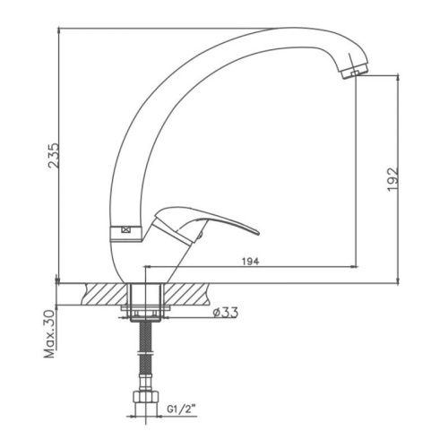 Смеситель для кухни Cron CN4115-2 на мойку хром - фото 3
