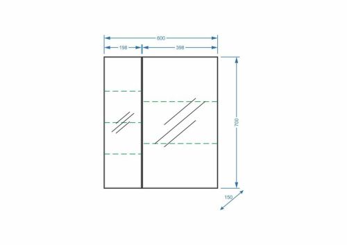 Зеркало-шкаф Stella Polar Концепт SP-00000051 60х70 подвесной цвет белый - фото 2