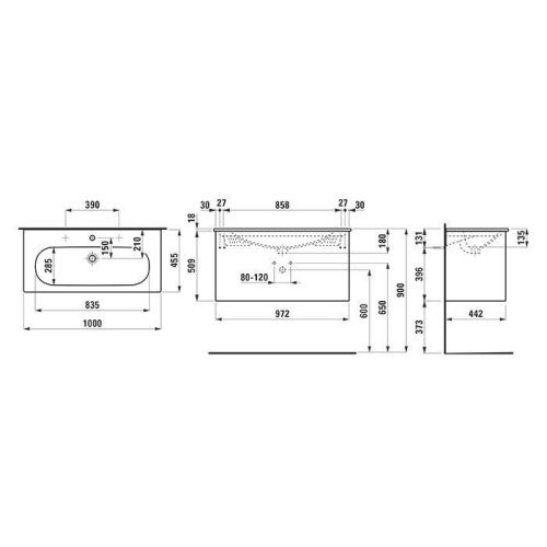 Тумба с раковиной Laufen LUA 8.6008.8.260.104.1 100х50 цвет белый - фото 2