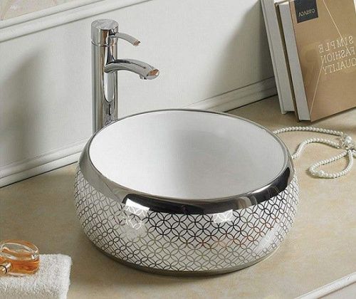 Раковина из сантехнического фаянса CeramaLux 5004SP 40х40 накладная цвет белый без отверстий под смеситель - фото 3