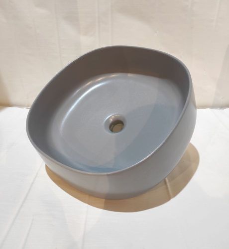 Раковина керамическая White Ceramic Jumper W0727FM 40х40 накладная цвет серый