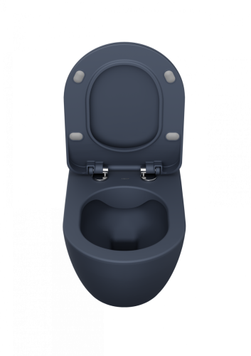 Чаша унитаза подвесная Creavit Free FE322-11BM00E-0000 цвет серый без сиденья душевой смыв - фото 3