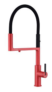 Смеситель для кухни Paulmark TORNADO To213402-FI на мойку черный/красный