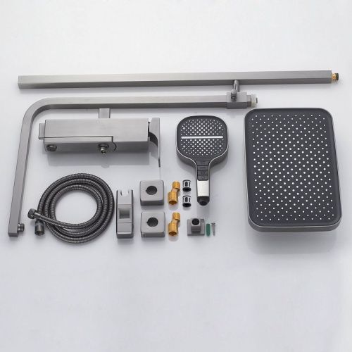 Душевая стойка Rose R1056T настенная цвет оружейная сталь - фото 4