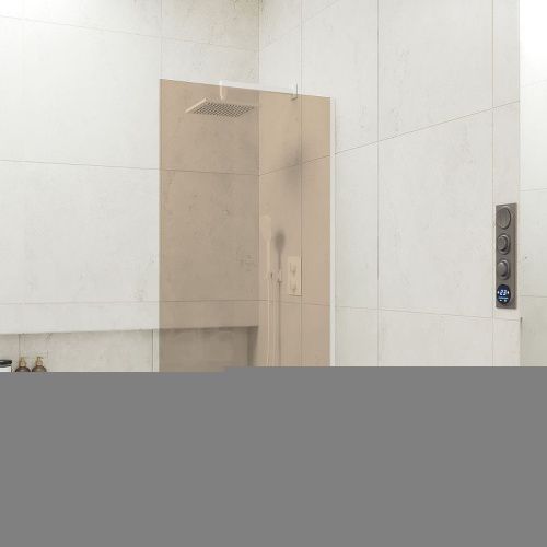 Душевая шторка на ванну Maybah Glass MGV-71-1у 90х140 стекло тонированное профиль белый ориентация универсальная - фото 2