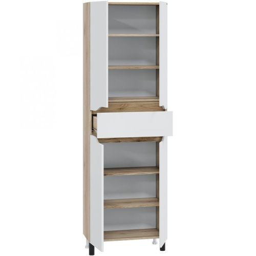 Шкаф-пенал СанТа Сатурн 700375 60х170 напольный цвет белый/коричневый - фото 2