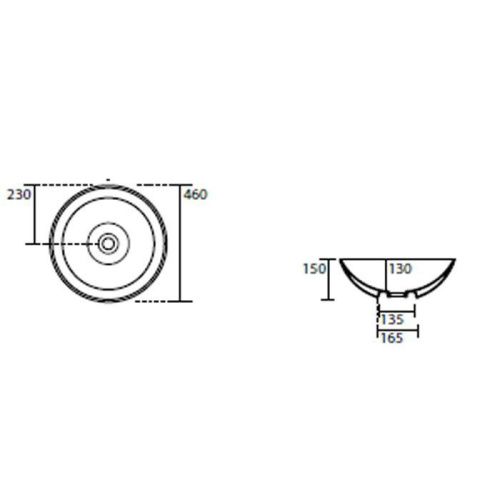 Раковина из сантехнического фарфора Kerasan Ciotola 430331 50х50 накладная цвет черный без отверстий под смеситель - фото 2