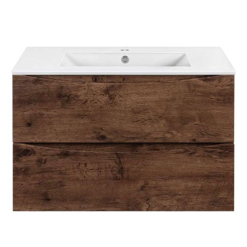 Тумба под раковину Vincea Mia Slim VMC-2MC800S1RW 80х40 подвесная цвет коричневый - фото 2