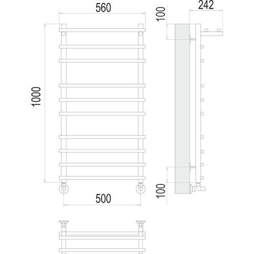 Полотенцесушитель водяной Terminus 4670078529497 55х100 хром - фото 3