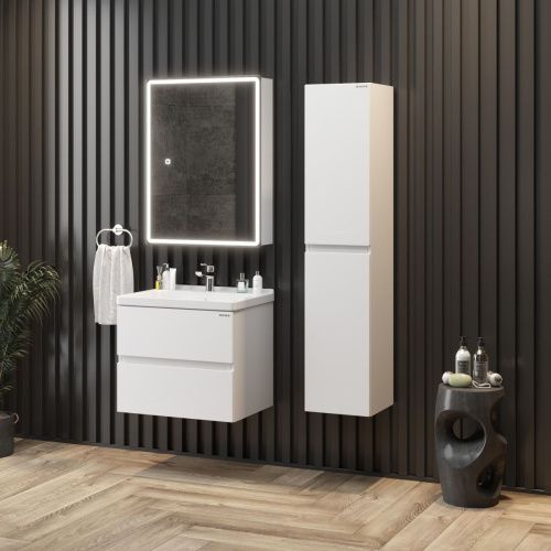 Тумба под раковину Onika Эвада 107061 70х40 подвесная цвет белый - фото 5