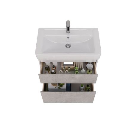 Тумба под раковину LeMark Combi LM03C80T-Beton 70х40 напольная цвет серый/белый