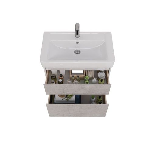 Тумба под раковину LeMark Combi LM03C80T-Beton 70х40 напольная цвет серый/белый - фото 3