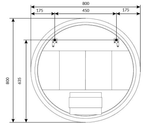 Зеркало с подсветкой 1MarKa Amour Ц0000007711 80х80 подвесное - фото 2