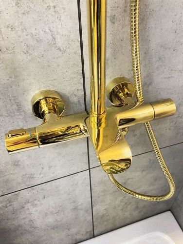 Душевая стойка AltroBagno Costanza AltroBagnoCostanza030419Or настенная цвет золото - фото 3