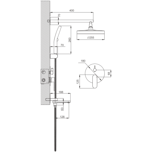Душевая система Belz B713 B80713 встраиваемая в стену цвет хром - фото 2