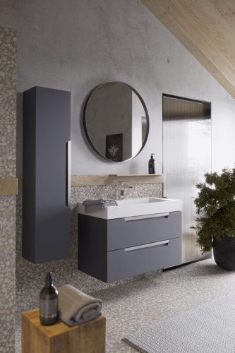 Шкаф-пенал Aqwella Y CUB0503GR 30х130 подвесной цвет серый - фото 3