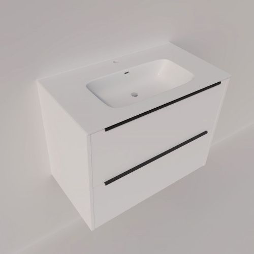 Тумба под раковину La Fenice Tesoro FNC-01-TES-PB-80-2 80х40 подвесная цвет белый - фото 4