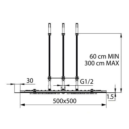 Верхний душ Clever NIAGARA 61468 50х50 хром - фото 3