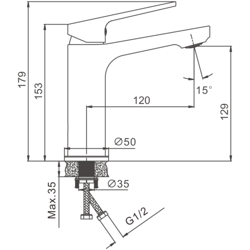 Смеситель BELZ B10533-7 на раковину черный - фото 2