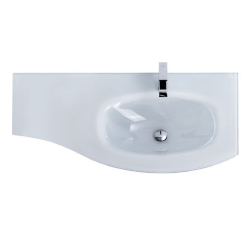 Раковина стеклянная Cezares 82408 100х50 подвесная цвет белый 1 отверстие под смеситель - фото 2