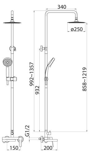 Душевая стойка BelBagno DELTA DEL-VSCM-IN настенная цвет нержавеющая сталь - фото 2