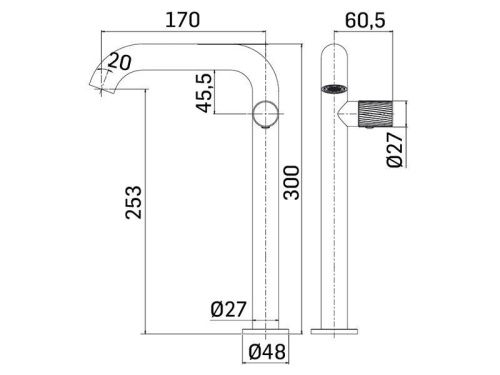 Смеситель для раковины Mamoli Tuttodunpezzo 47160000000A на столешницу нержавеющая сталь - фото 2