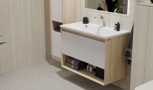 Тумба под раковину Jorno TOSSONY Toss.01.90/P/SS-W/JR 90х40 подвесная цвет белый