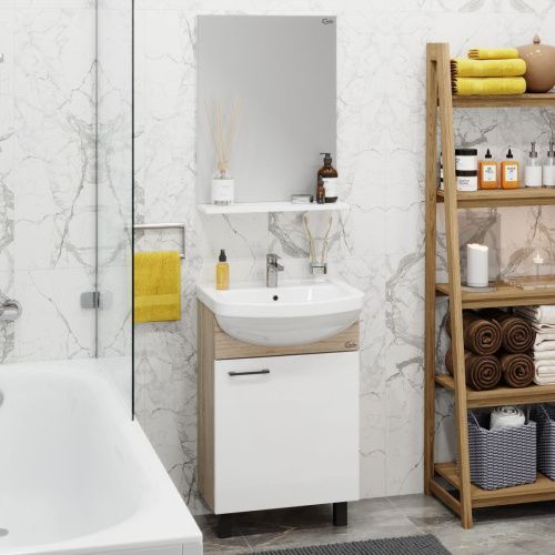 Тумба под раковину Onika Эко 105209 50х30 напольная цвет белый/бежевый - фото 5