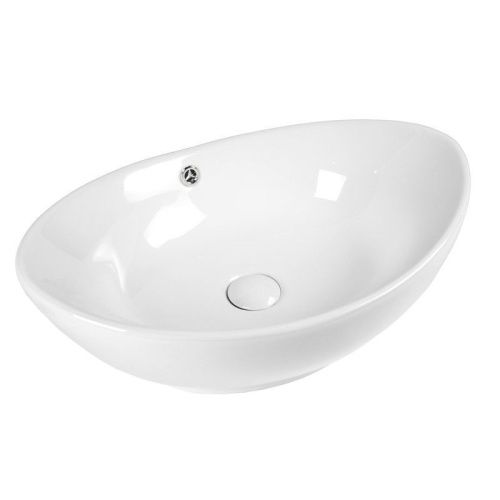 Раковина из сантехнического фарфора Bond Oval S55-590 60х40 накладная цвет белый без отверстий под смеситель - фото 2