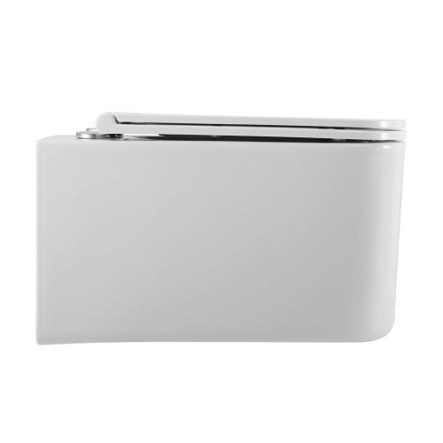 Унитаз подвесной Art&Max Latina AM215CHR/SC белый с сиденьем микролифт каскадный смыв - фото 3