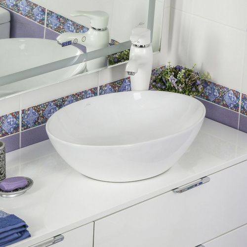 Раковина из сантехнического фарфора Melana 320361-805 60х40 накладная цвет белый без отверстий под смеситель - фото 3