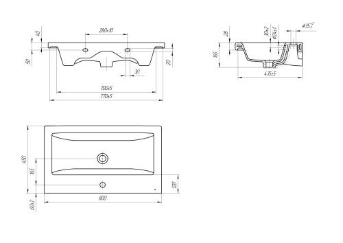 Раковина Cersanit Como UM-COM80/1 80х50 встраиваемая цвет белый - фото 4