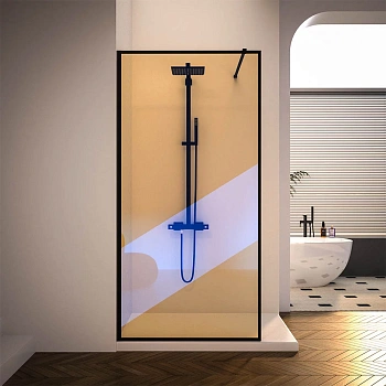 Душевая перегородка Veconi Korato KR81BC-110-09-C4 110х200 стекло хамелеон профиль черный