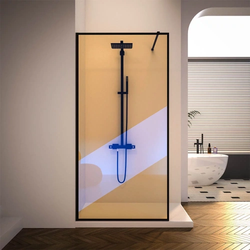 Душевая перегородка Veconi Korato KR81BC-110-09-C4 110х200 стекло хамелеон профиль черный