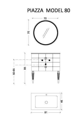 Тумба под раковину Armadi Art Vallessi Avantgarde 841-080-WCR 80х50 подвесная цвет белый - фото 2