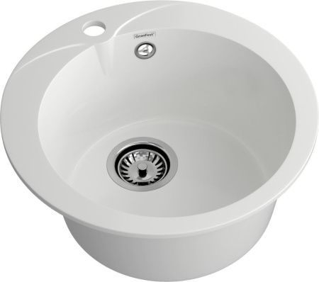 Кухонная мойка Granfest Rondo R-480 иней 50х50 цвет белый поверхность матовая