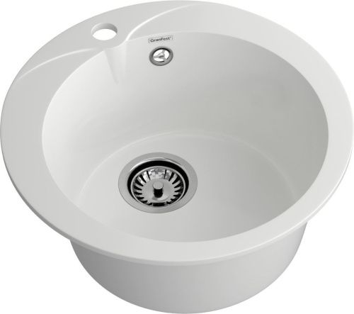 Кухонная мойка Granfest Rondo R-480 иней 50х50 цвет белый поверхность матовая - фото 2