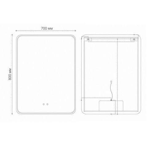 Зеркало с подсветкой и антизапотевателем Grossman ELEGANS-норма 177080 70х80 подвесное - фото 3