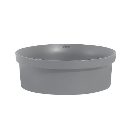 Раковина из сантехнического фаянса Abber BEQUEM AC2103MG 40х40 накладная цвет серый без отверстий под смеситель - фото 2
