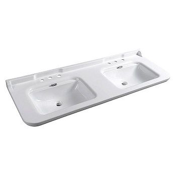 Раковина из сантехнического фарфора Kerasan Waldorf 4143K1bi/cr*3 100х60 подвесная цвет белый 3 отверстия под смеситель