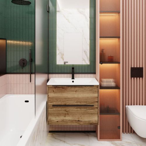 Тумба с раковиной La Fenice TESORO NFNC-01-TES-DGT-100-2-3-100 100х50 подвесная цвет коричневый - фото 3