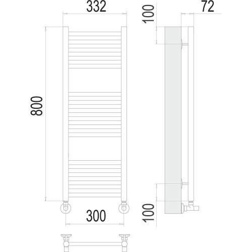 Полотенцесушитель водяной Terminus 4670078529299 35х80 хром - фото 3