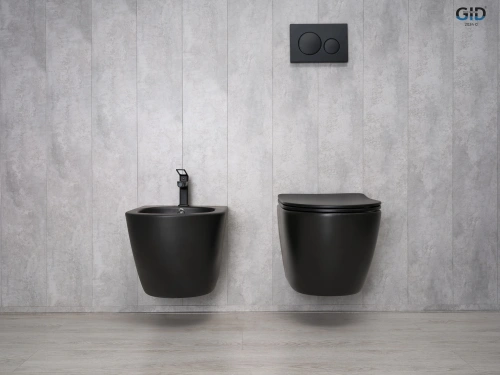 Унитаз подвесной Gid Convexo 62226Y черный с сиденьем микролифт безободковый смыв торнадо - фото 4