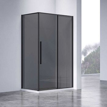 Душевой уголок Vincea Slim-N VSR-4SN9014CGB 140х90 стекло тонированное профиль черный без поддона