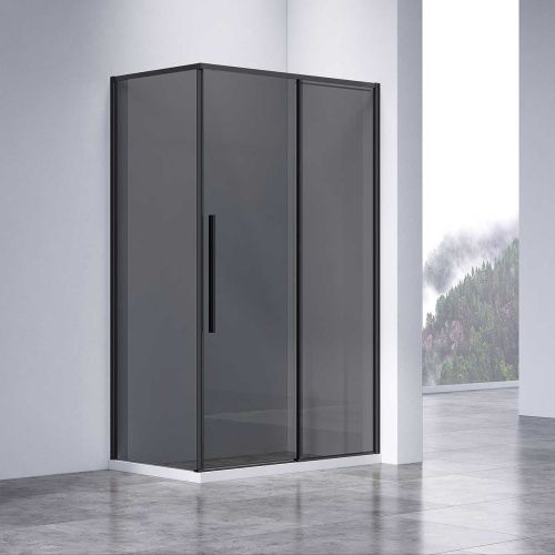 Душевой уголок Vincea Slim-N VSR-4SN9014CGB 140х90 стекло тонированное профиль черный без поддона