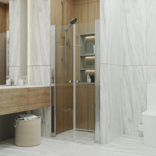 Душевая дверь Тритон Дабл Щ0000036861 90х185 стекло прозрачное профиль хром - фото 2