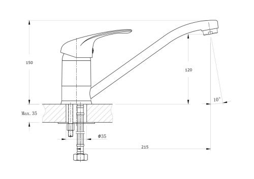 Смеситель для кухни Rush Corsica CO4240-28 на мойку хром - фото 2